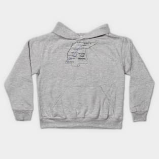 Route Map Design, The Natchez Trace Parkway Kids Hoodie